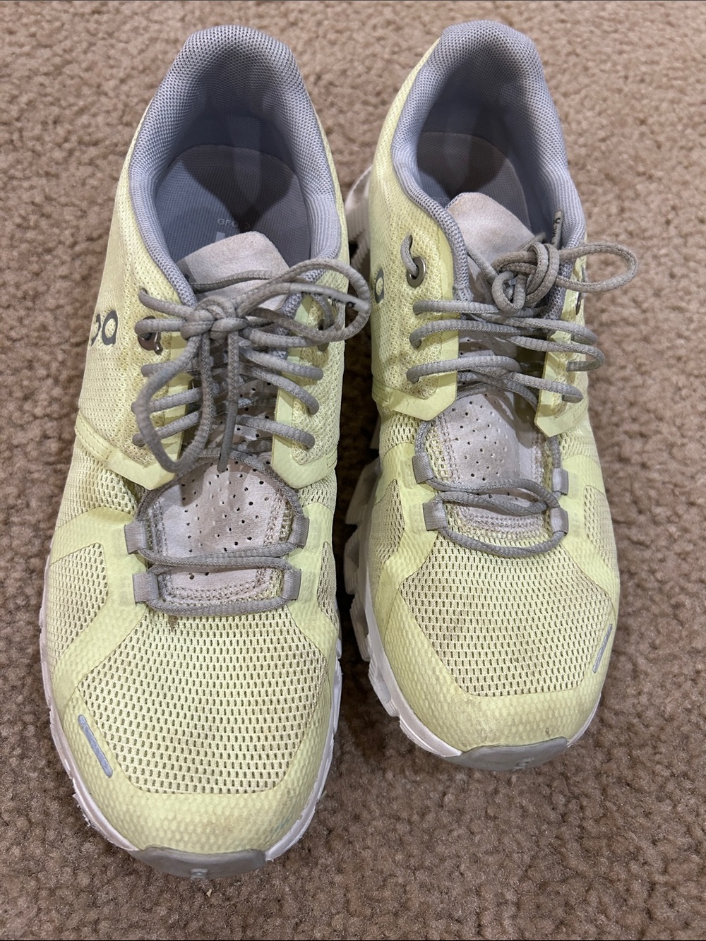 On Clouds Women's Lime Green Athletic Running Shoes